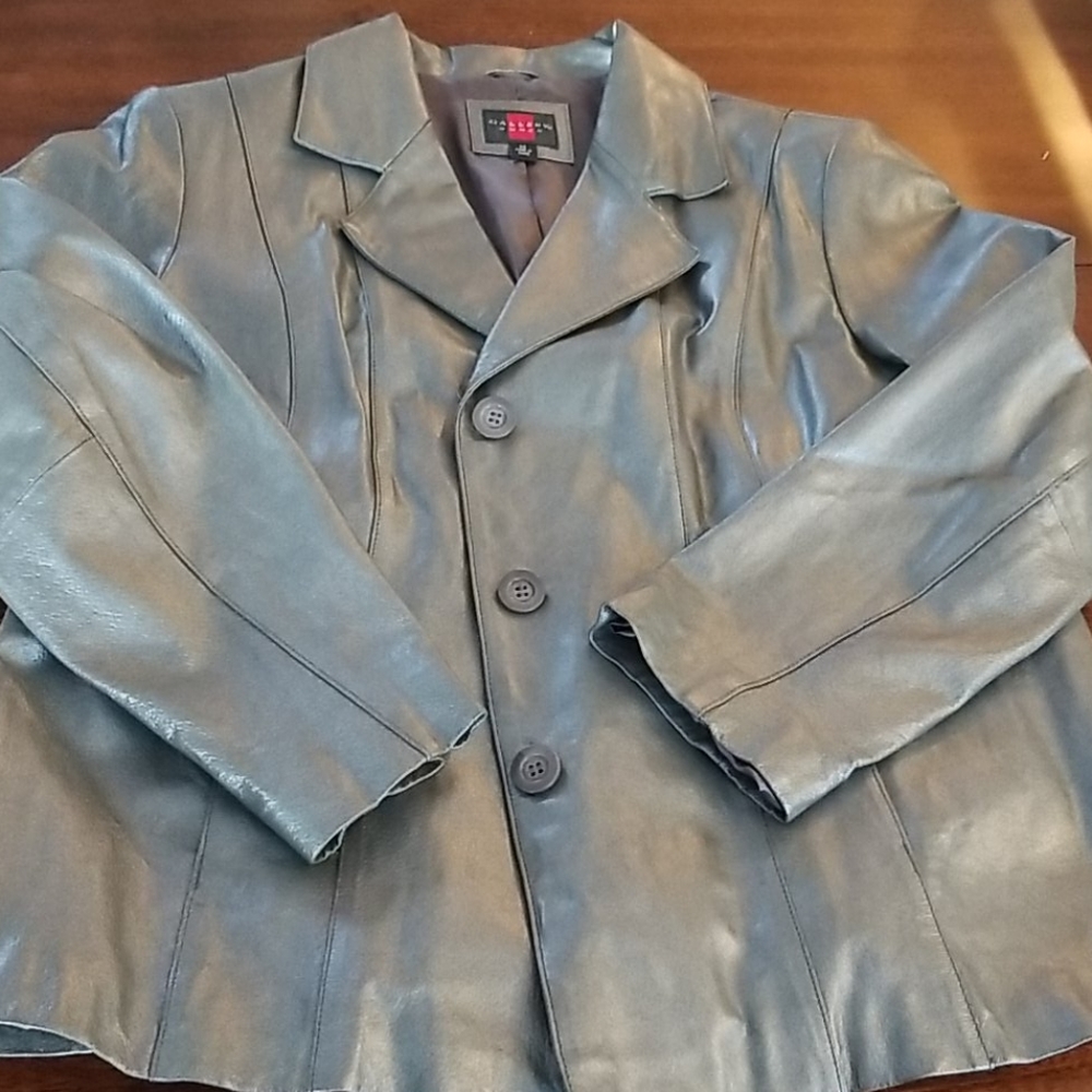 Gray Leather Jacket - image 1